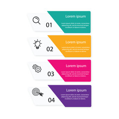 Minimal infographic template design with numbers 4 options or steps.
