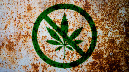 Obraz na płótnie Canvas it is forbidden to use cannabis or no cannabis as background