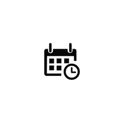 Time, date, address icon vector isolated on circle outline