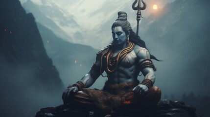 Shiva - The hindu god of destruction.generative ai

