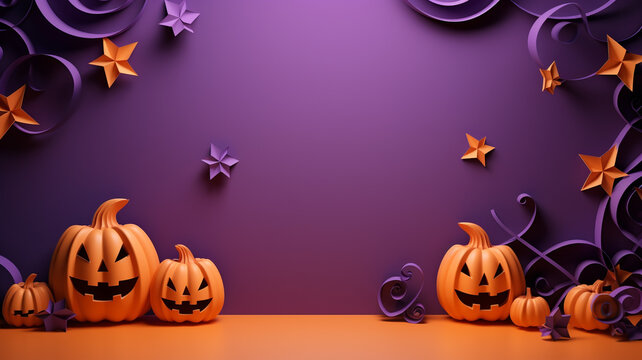 3d halloween background with copyspace. halloween background concept. Generative AI.