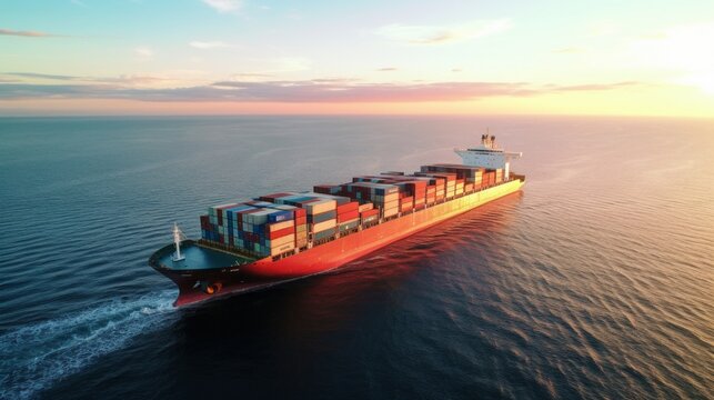 A container ship on the ocean.generative ai
