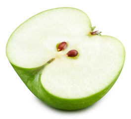 Green apples half isolated