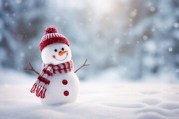 Fototapeta premium Merry Christmas ,Xmas,Christmas decoration,Christmas cute Santa on white isolated,snowman in winter secenery with copy space,