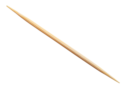 natural bamboo toothpick cutout on white background