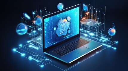 Fototapeta premium Modern Technology IT Solutions illustration