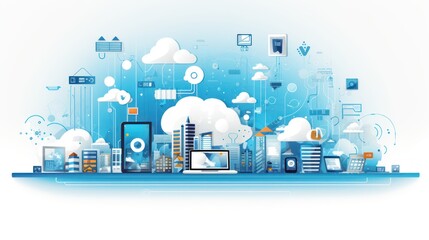 Obraz premium Modern Technology IT Solutions illustration