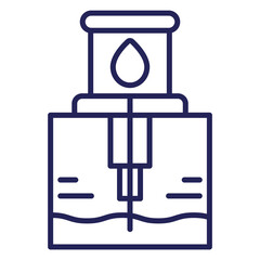 water borehole line icon on white