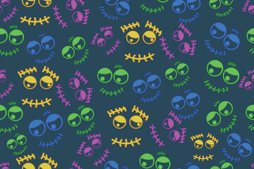 FULL STITCHED CHARACTER FACE ILLUSTRATION VECTOR