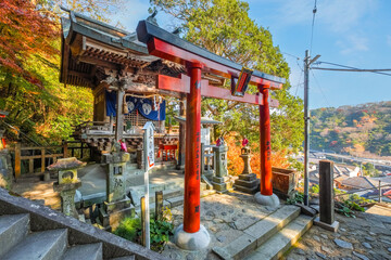 Fototapeta na wymiar Saga, Japan - Nov 28 2022: Yutoku Inari shrine in Kashima City, Saga Prefecture. It's one of Japan's top three shrines dedicated to Inari alongside Fushimi Inari in Kyoto and Toyokawa Inari in Aichi
