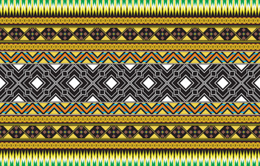 Ethnic monochrome seamless pattern. Background with Aztec geometric patterns. Print with a tribal theme. Fabric from the Navajo people. Abstract wallpaper in a modern style. Illustration in vector 