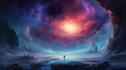 Fototapeta premium alien planet in space. Generative AI