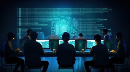 People sitting in front of the computer and write computer code
