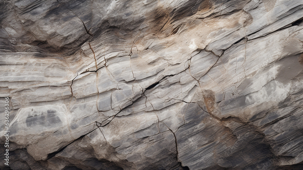 Poster Cracked surface and texture of stone in nature