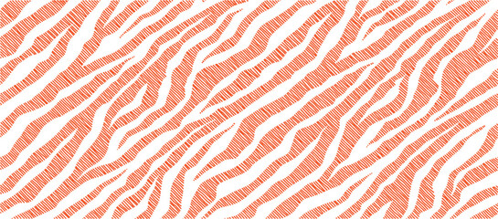 seamless pattern of wavy embroidered with zebra textured pattern. 