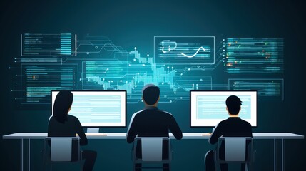 People sitting in front of the computer and write computer code