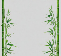 Fototapeta na wymiar bamboo frame on bamboo background