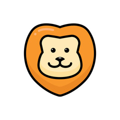 Simple Lion lineal color icon. The icon can be used for websites, print templates, presentation templates, illustrations, etc