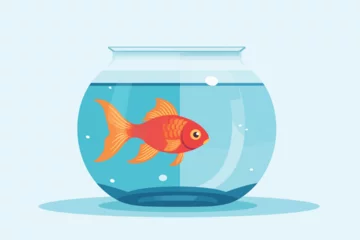 Fotobehang Goldfish Bowl vector flat minimalistic isolated illustration © Zaharia Levy