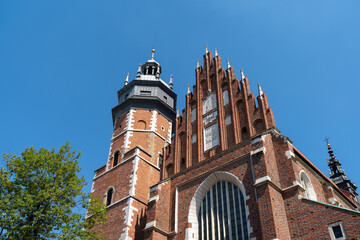 Corpus Christi Basilica in Krakow, Poland. Bazylika Bożego Ciała w Krakowie. Gothic church in...