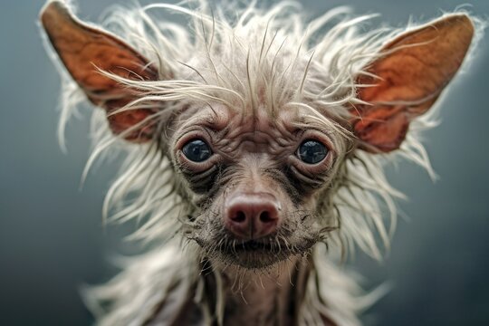 ugly angry dog with a bad hair day