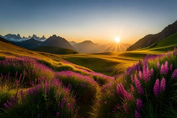 Obraz premium sunrise in the mountains