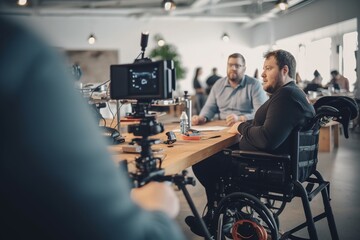 Wheelchair And Disability At filming studio.