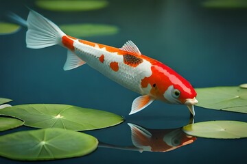 koi fish in pond  generated by AI