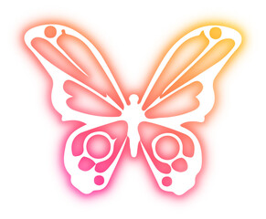 Set of Butterfly neon