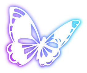 Set of Butterfly neon