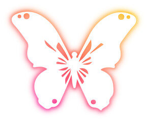 Set of Butterfly neon