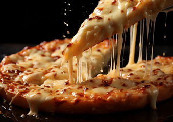 delicious pizza with lots of melted cheese