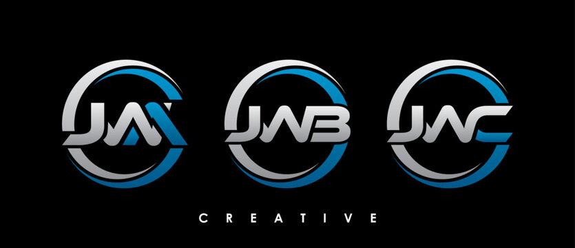 JWA, JWB, JWC Letter Initial Logo Design Template Vector Illustration