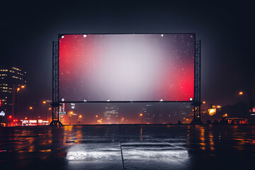 Bright billboard frame located in the urban landscape, open canvas for creativity and promotion