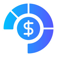 Obraz premium pie chart gradient icon