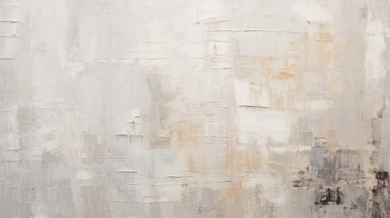 Abstract white/gold oil painting art with rough texture on wall