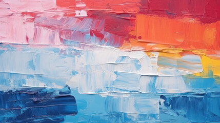 Abstract oil painting  with texture on canvas, multicolored art