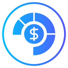 Obraz premium pie chart gradient icon