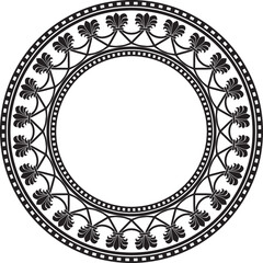 Vector round black monochrome national persian ornament. Circle, frame, border ethnic pattern of Iranian civilization..