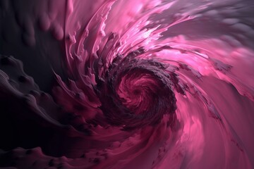 Vivid 3D pink storm with swirling tornado and striking lightning. Generative AI