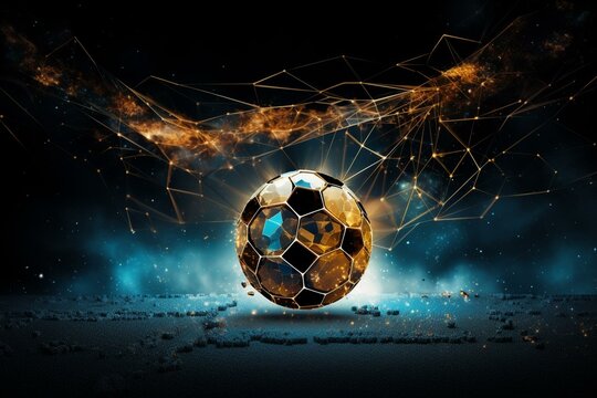 A 3D depiction of a soccer goal. Generative AI © Ione