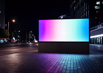 Bright billboard frame located in the urban landscape, open canvas for creativity and promotion