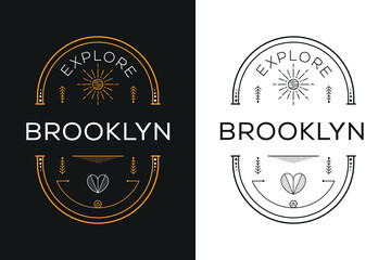 Brooklyn City badge Design, Vector illustration.