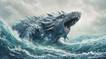 Sea Monster Background Very Creepy	 - obrazy, fototapety, plakaty