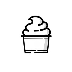 ice cream with various flavors served in glass cup containers