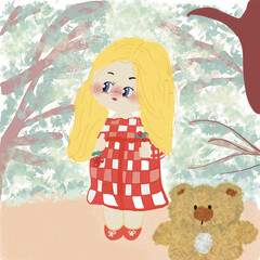girl with a bear