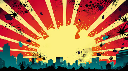 Fototapeta premium Abstract colorful comics book explosion background