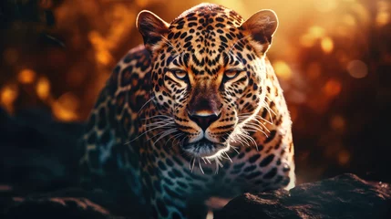 Foto op Plexiglas Majestic Jaguar Portrait in Natural Habitat Created with Generative AI  © JJS Creative