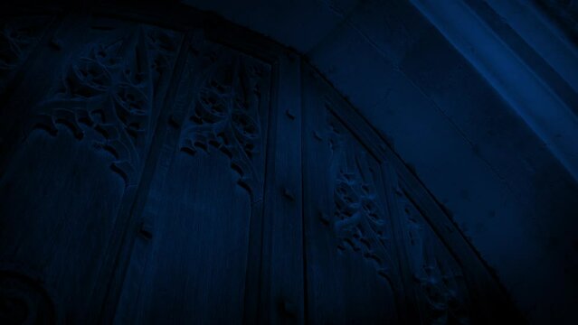 Creepy Shadows Move Over Medieval Door