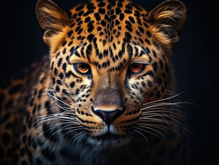 Majestic Jaguar Portrait Created with Generative AI	